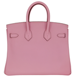 Hermès 25cm Birkin Mauve Sylvestre Swift Leather Palladium Hardware