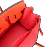 Hermès 30cm Birkin Verso Orange Poppy Clemence Leather Palladium Hardware