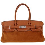 Hermès 42cm Birkin Shoulder JPG Doblis Fauve Suede/Barenia Leather Palladium Hardware