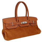 Hermès 42cm Birkin Shoulder JPG Doblis Fauve Suede/Barenia Leather Palladium Hardware