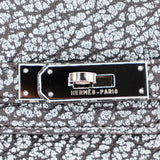 Herm�s 30cm Birkin Black Dalmatian Buffalo Leather Palladium Hardware