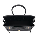 Herm�s 30cm Birkin Black Matte Alligator Gold Hardware