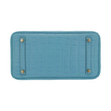 Herm�s 30cm Birkin Bleu Saint Cyr Matte Alligator Gold Hardware