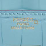 Herm�s 30cm Birkin Bleu Saint Cyr Matte Alligator Gold Hardware