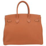 Herm�s 35cm Birkin Gold Togo Leather Gold Hardware