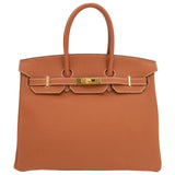 Herm�s 35cm Birkin Gold Togo Leather Gold Hardware