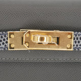 Herm�s Kelly Mini II Touch Graphite/Ardoise Madame Leather/Shiny Lizard GHW