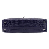 Herm�s Mini Kelly II Bleu Encre Shiny Alligator PHW